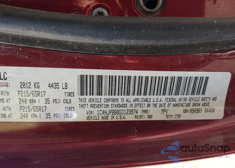 2013 Jeep Patriot Sport z USA, uszkodzony, nr VIN 1C4NJPBB8DD123974